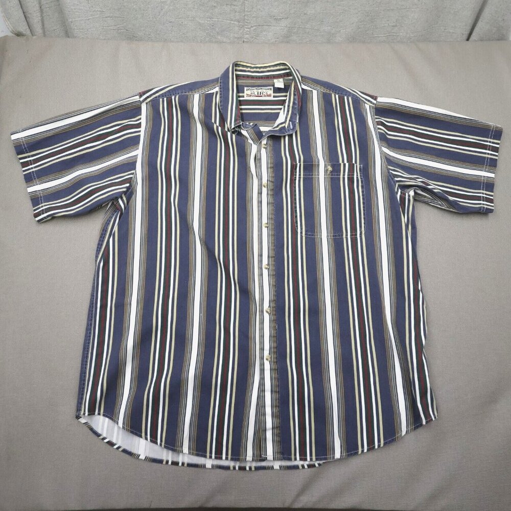 Vintage 90's Cool Blues Mens 2XL Striped Shirt Norm Core Gorpcore Dad